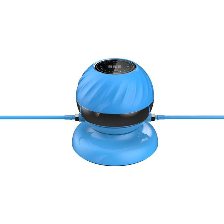 Blue electronic counting skipping rope machine with digital screen and extended rope