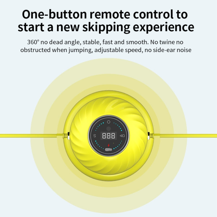 Yellow skipping rope machine base with circular digital display on top