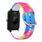 Silicone watch band with colorful tie-dye gradient, rose-gold clasp