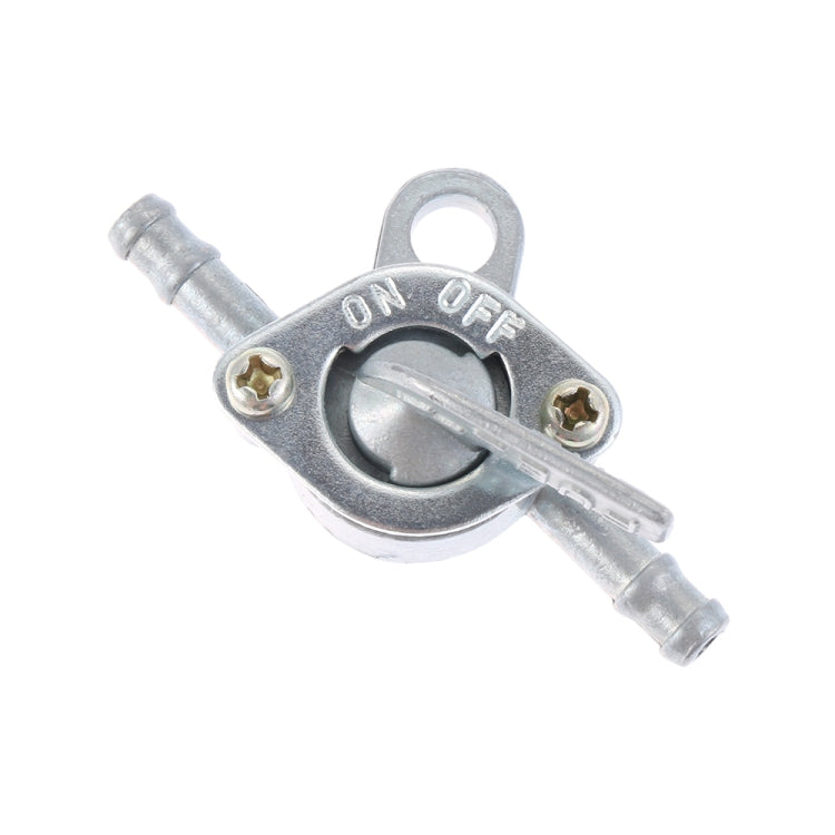 Fuel tank shutoff valve switch with ON/OFF lever and two hose ports