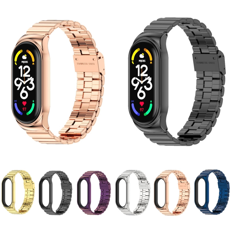 MIJOBS CS Bamboo Buckle Stainless Steel Watch Band, For Xiaomi Mi Band 7 / 7 NFC