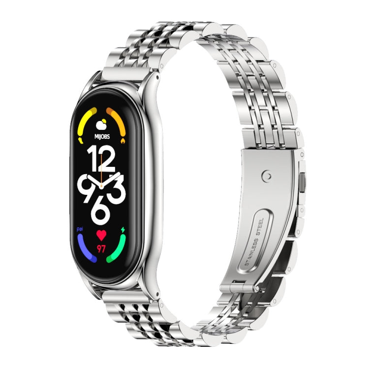MIJOBS Plus Seven-bead Metal Stainless Steel Watch Band, For Xiaomi Mi Band 7 / 7 NFC