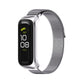 Magnetic stainless steel watch band with silver woven mesh strap for fitness tracker