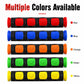 Multi-color motorcycle grip cover set with horn icons and end caps, 2-piece