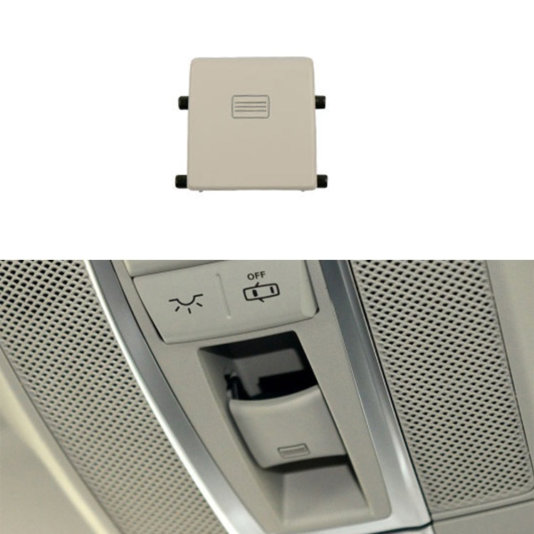Beige sunroof dome light switch button with vent-style icon and side mounting tabs