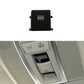 Black sunroof dome light switch button with vent-style icon and side mounting tabs
