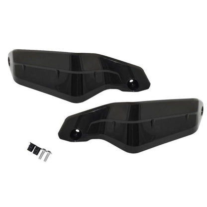 Black ABS motorcycle hand guards, two-piece set with mounting holes