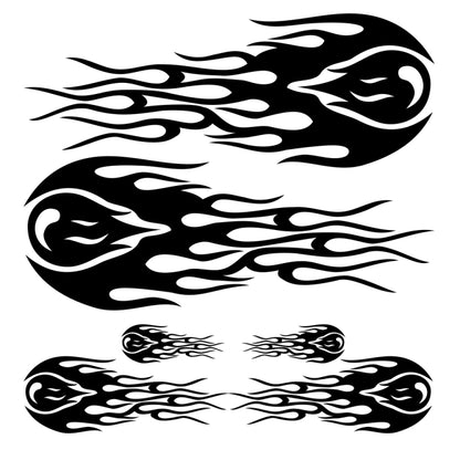 Car decorative sticker set with black flame dragon eye pattern