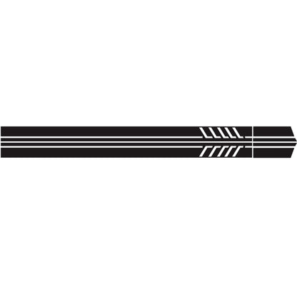 Black horizontal stripe car decorative sticker with angular pattern near center