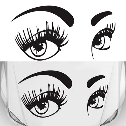 Beauty eyes decorative sticker decals, black eyelash and eye outline set