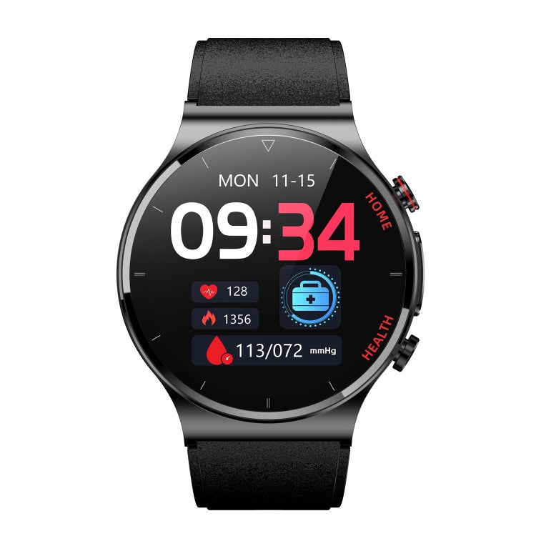 Smartwatch with black TPU strap, 09:34 display with health and ECG icons.