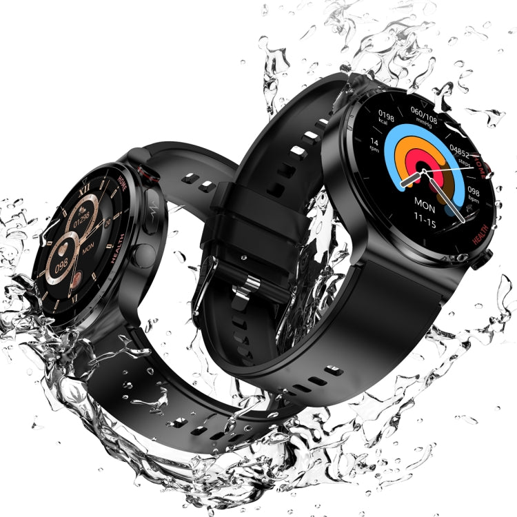 Smartwatch with black TPU strap, circular display with activity gauge and time.