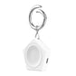 White universal smart watch charger with keychain ring and octagon charging dock