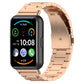 Three-bead stainless steel watch band, rose-gold metal links