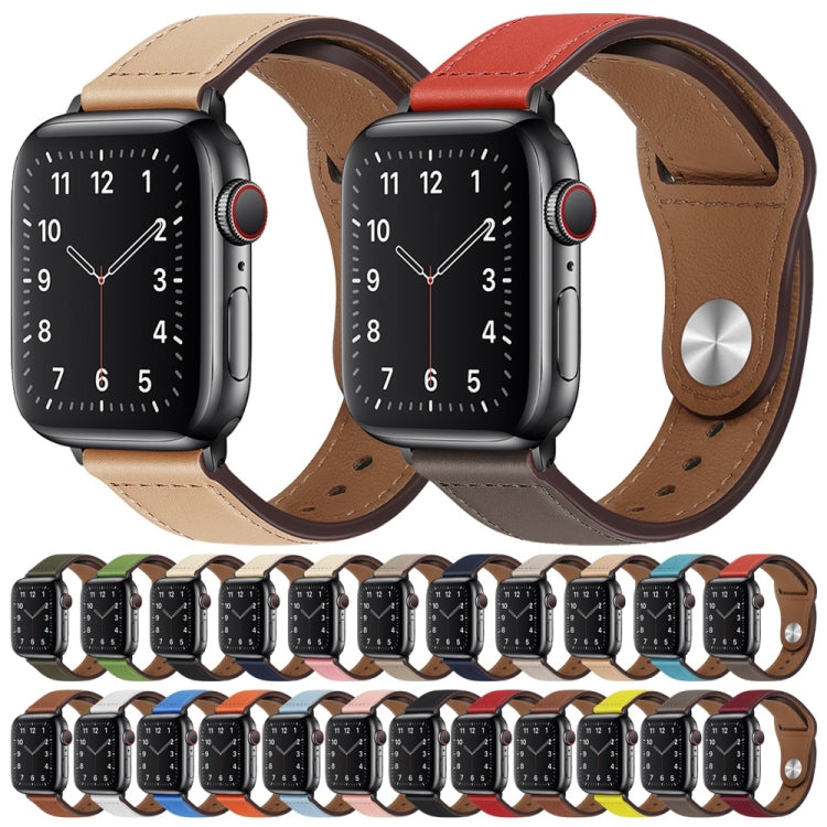 PU Leather Black Buckle Watch Band For Apple Watch Series, 7 45mm / 6&SE&5&4 44mm / 3&2&1 42mm, 7 41mm / 6&SE&5&4 40mm / 3&2&1 38mm