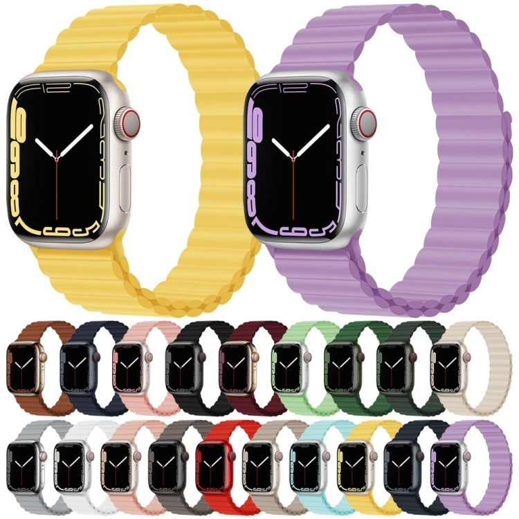 Silicone Magnet Watch Band For Apple Watch Series, 7 45mm / 6&SE&5&4 44mm / 3&2&1 42mm, 7 41mm / 6&SE&5&4 40mm / 3&2&1 38mm