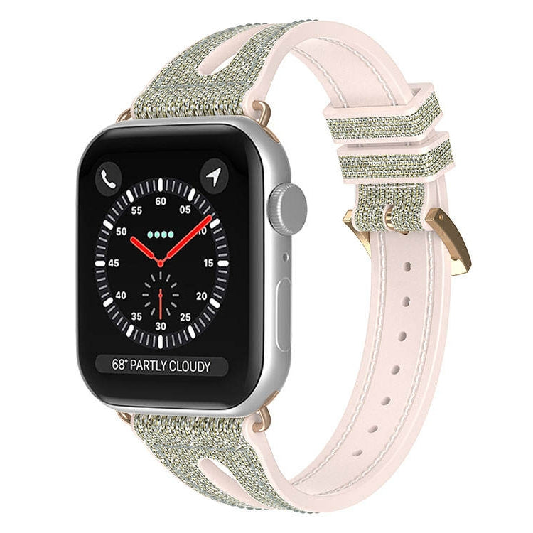 Slim Glitter Watch Band For Apple Watch Series, 7 45mm / 6&SE&5&4 44mm / 3&2&1 42mm, 7 41mm / 6&SE&5&4 40mm / 3&2&1 38mm