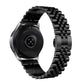 Five-bead stainless steel watch band with black links and metal clasp