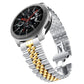 Five-bead stainless steel watch band with silver and gold alternating links