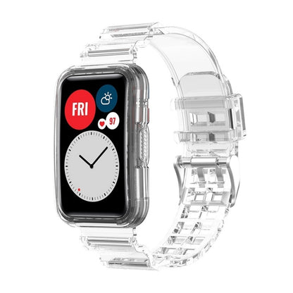 Integrated transparent silicone watch band, transparent white, link-style strap