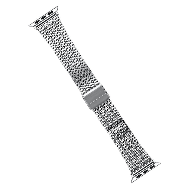 Silver metal mesh link watch strap with foldover clasp