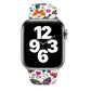 Apple Watch single nail printing band with white background and colorful garden print