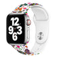 Apple Watch single nail printing band with colorful floral print on white strap
