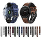 For Garmin Fenix 7X Silicone + Leather Quick Release Watch Band
