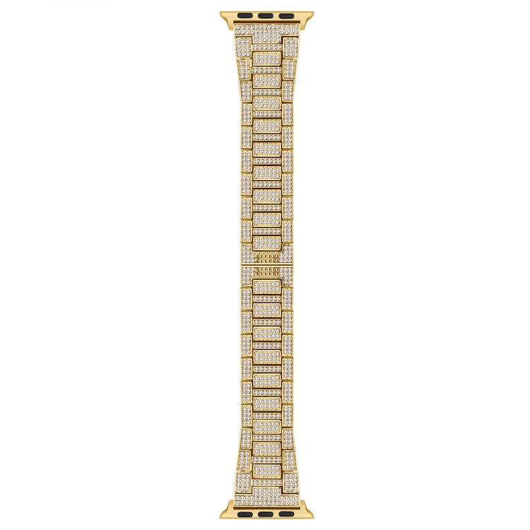 Gold diamond metal Apple Watch band with pavé links