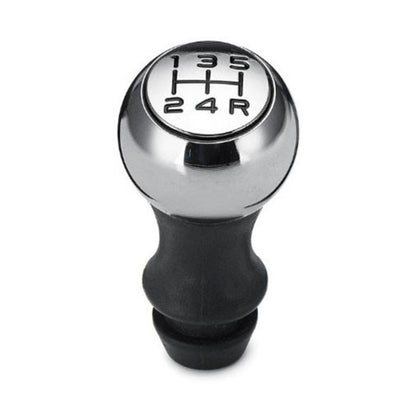 5-speed gear shift knob head with black dial numbers and black rubber handle