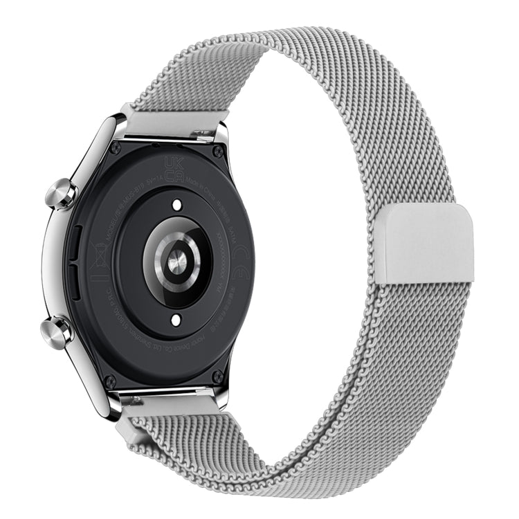 Milan chain metal watch band with silver mesh and clasp for secure fit