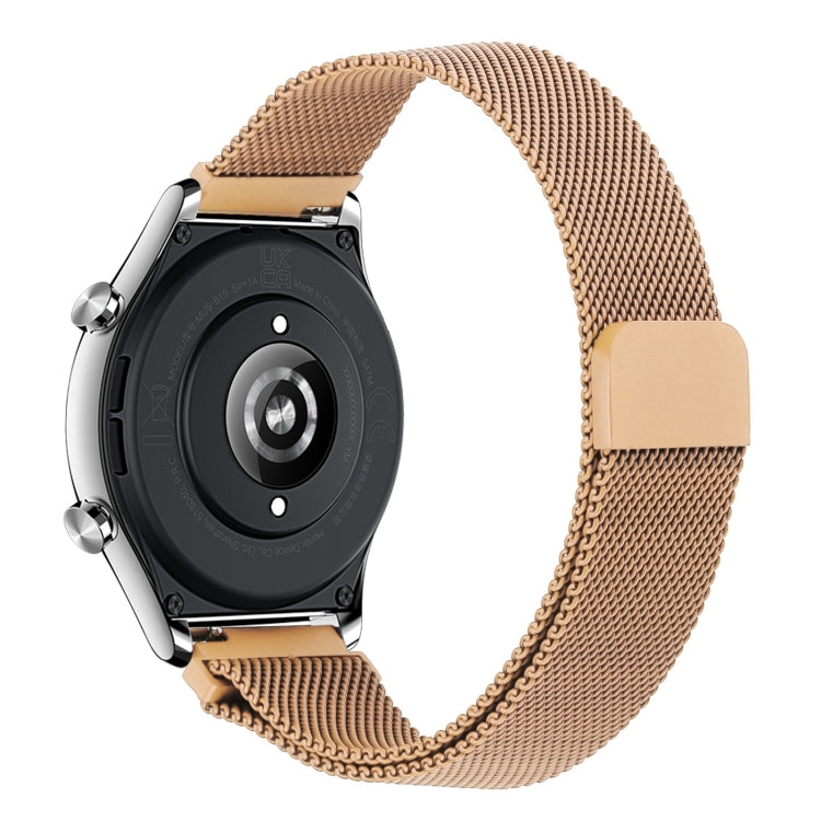 Milan chain metal watch band with bronze/gold mesh and matching clasp