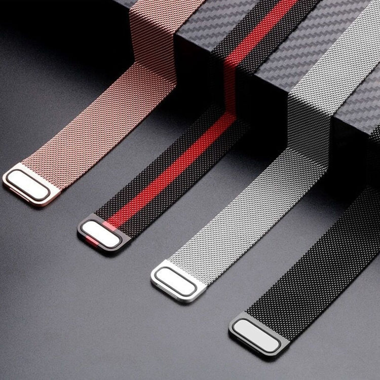 Metal milan chain watch bands with loop ends in assorted colors