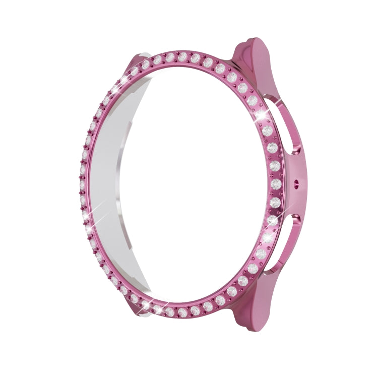 Pink diamond rhinestone watch case frame, open circular design for watch face
