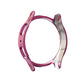 Pink watch case bezel with diamond rhinestone trim and curved protective arms