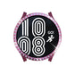 Pink diamond rhinestone watch case with black interior and GO! graphic face cover
