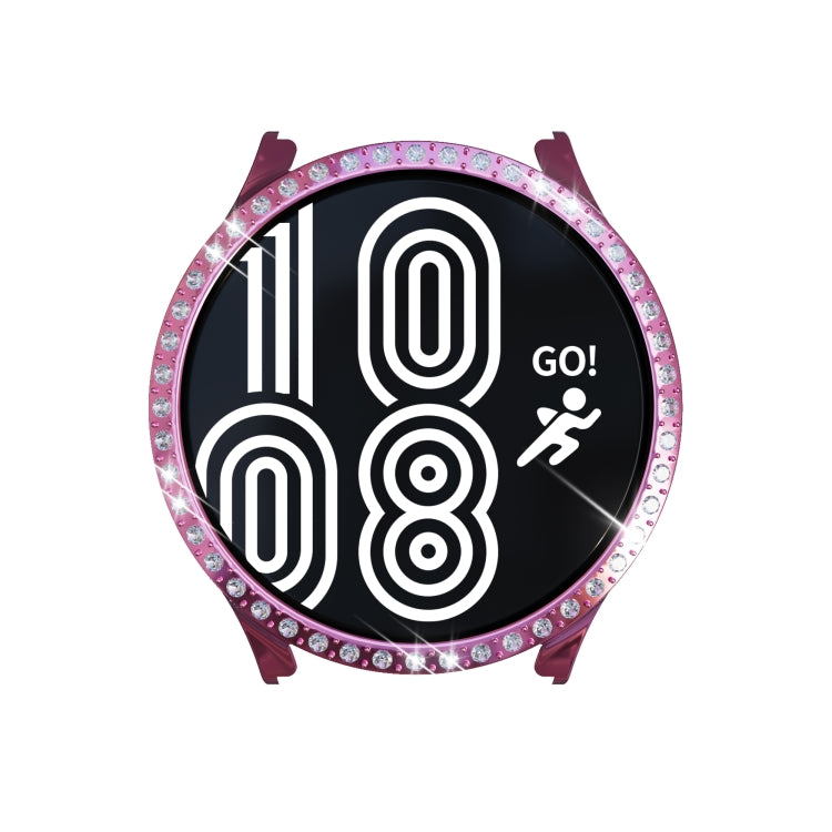 Pink diamond rhinestone watch case with black interior and GO! graphic face cover