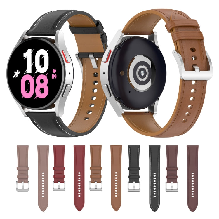 Leather watch band set in multiple colors with metal buckles and perforations