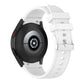 Silicone watch band in white with perforated strap and metal clasp, side view