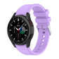 Silicone watch band in purple with perforated strap and metal clasp for smartwatch