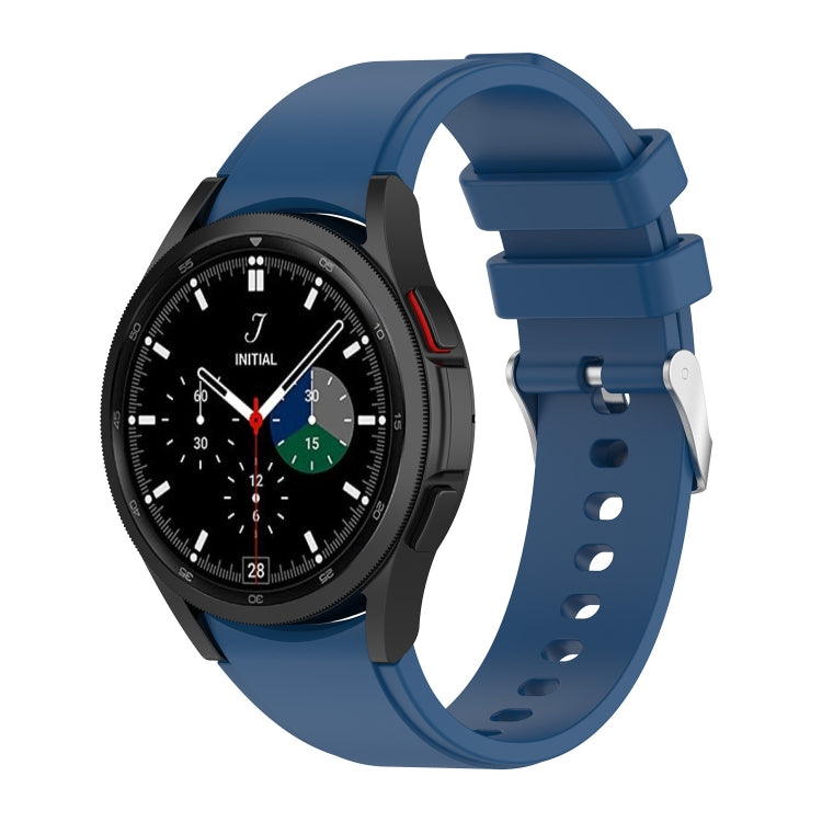 Dark blue silicone watch band with perforated strap and metal pin for Galaxy Watch