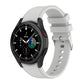 Silicone watch band in light gray with perforated strap and metal clasp for smartwatch