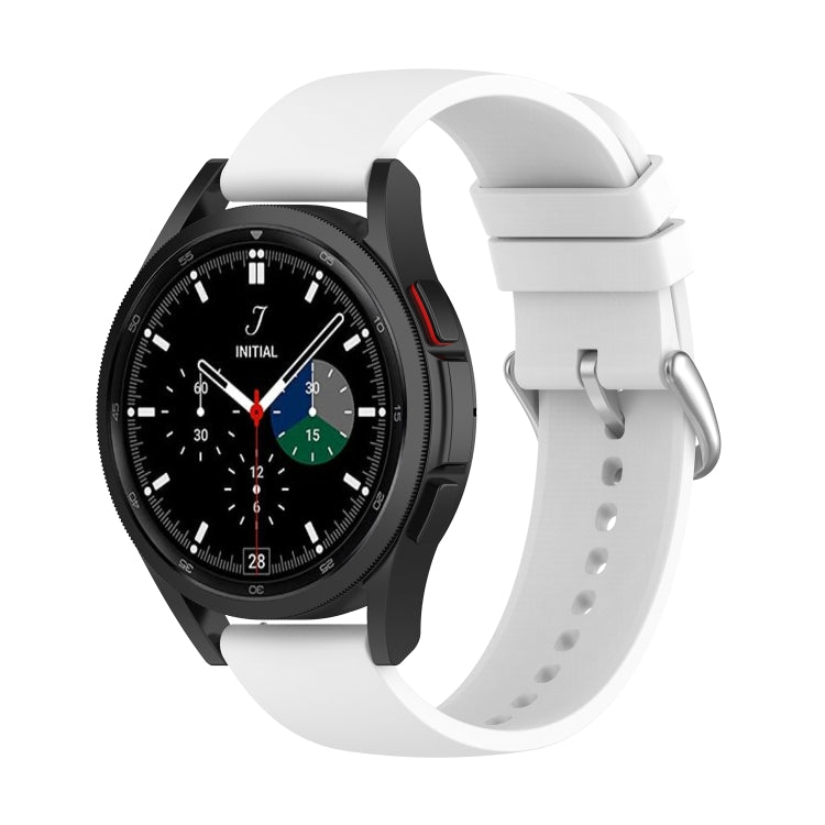Silicone watch band, white perforated strap with pin buckle and side lugs