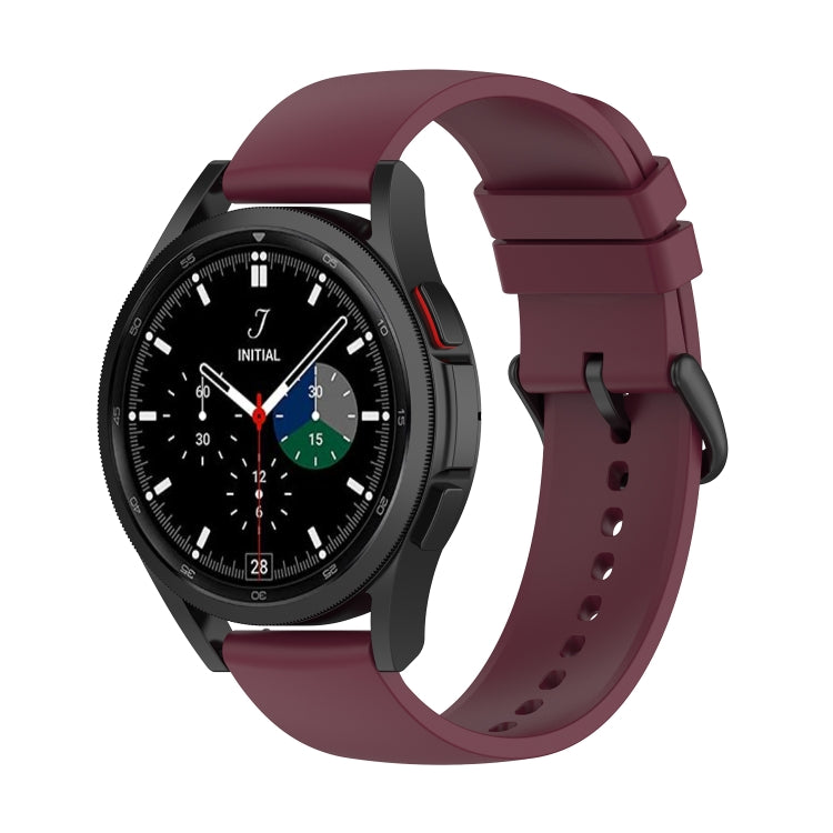 Silicone watch band with buckle, wine red strap and perforated holes