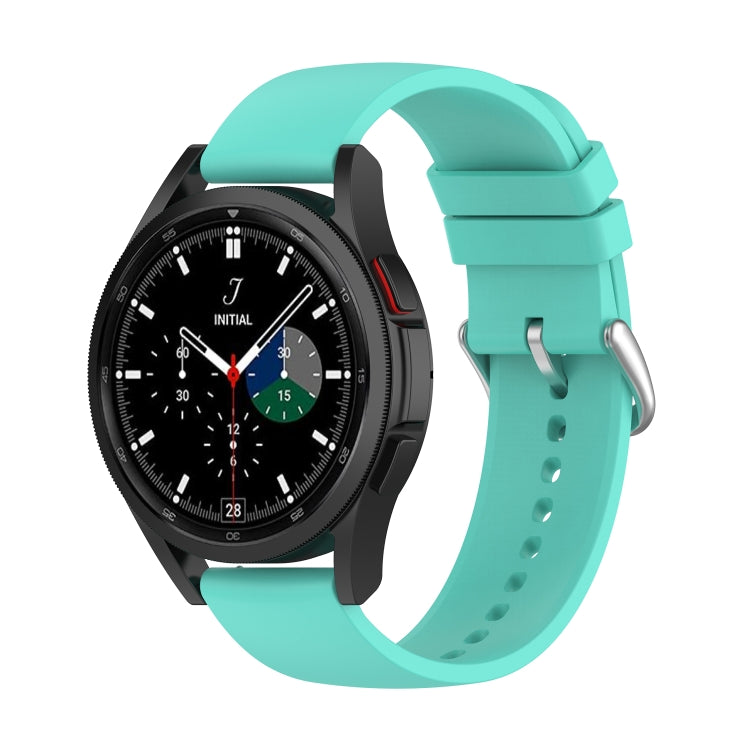 Silicone watch band, teal strap with perforated holes and pin buckle