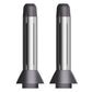Set of two black and silver curling roller attachments with tapered nozzle ends.