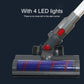 Vacuum floor brush with LED lights, silver head and blue roller