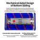 Electric floor brush roller head with blue brushes, gray base, and red control knob