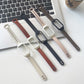Set of double-riveted leather watch bands in beige, brown, black, and white for Mi Band 7 Pro.