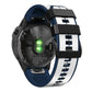 Vertical Stripes Two-color Silicone Watch Band, For Garmin Fenix 7, For Garmin Fenix 7X